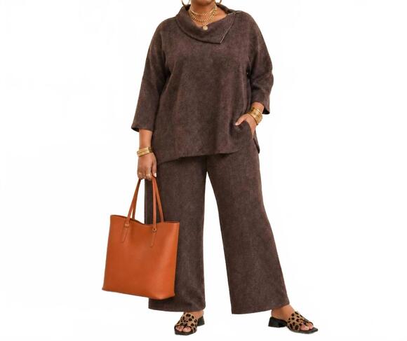 DEAR SCARLETT Tops - NEW DEAR SCARLETT effortlessly unbothered luxe set in chocolate